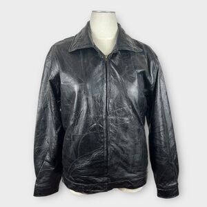 Vintage Leather & Soul Black Patchworked 90s Leather Zip-up Jacket Large Moto